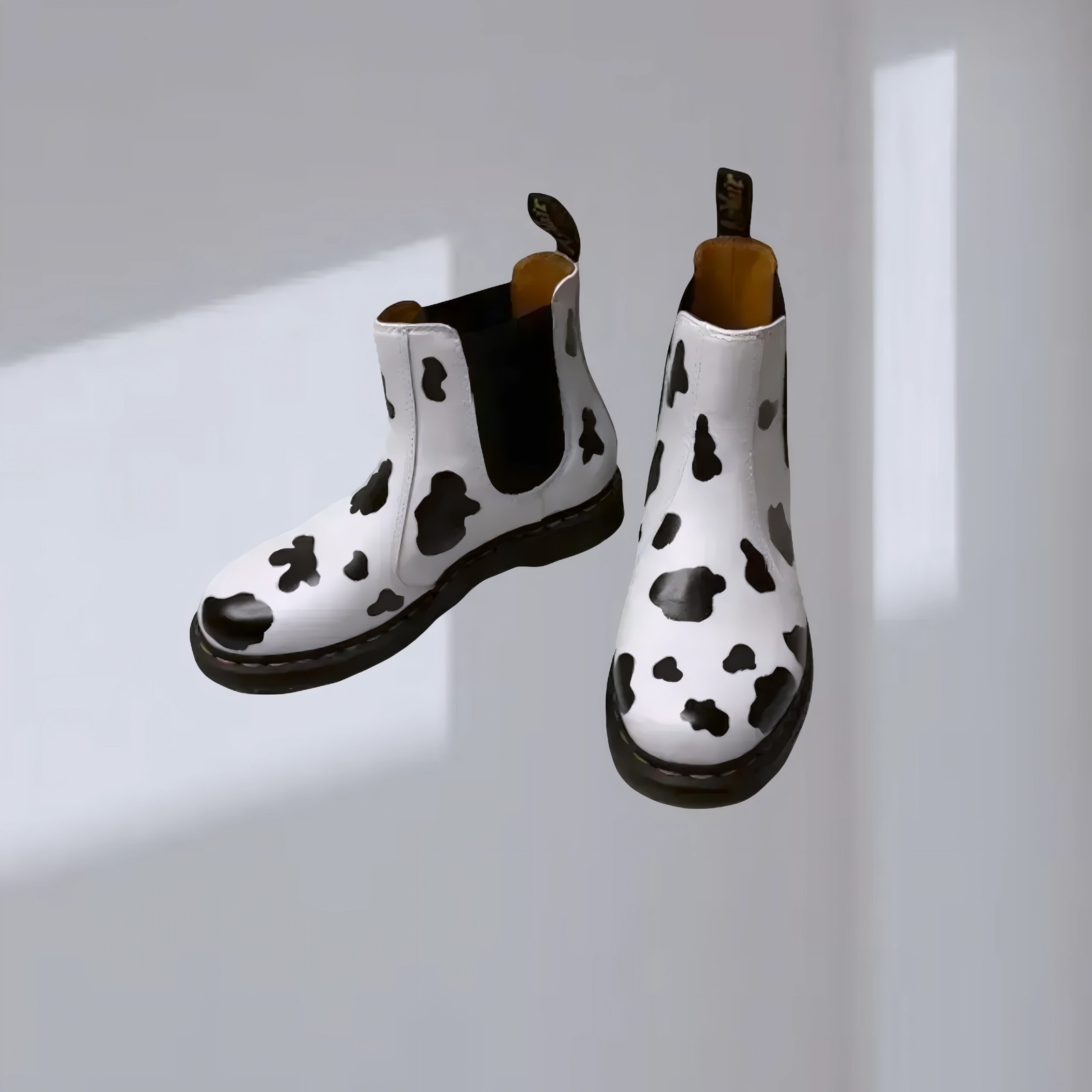Dr. Martens Hand-Painted Cow Print Chelsea Boots (Women’s Us 10 / Eu 42 / Uk 8)